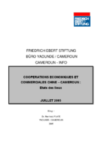 Cooperations économiques et commerciales Chine - Cameroun