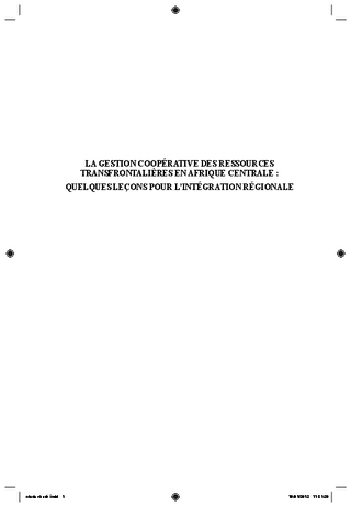 La gestion coopérative des ressources transfrontalières en Afrique Centrale